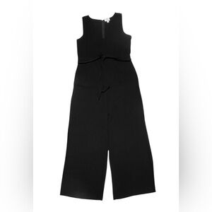 CeCe Jumpsuit Romper Sleeveless Wide-Leg Tie-Waist V-Neck Black Color Size 16